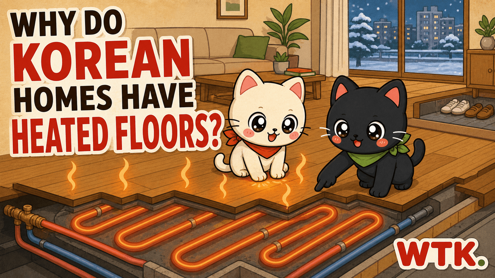 Why Korean homes have heated floors — Bori and Hodu discover warm ondol beneath a Korean apartment floor